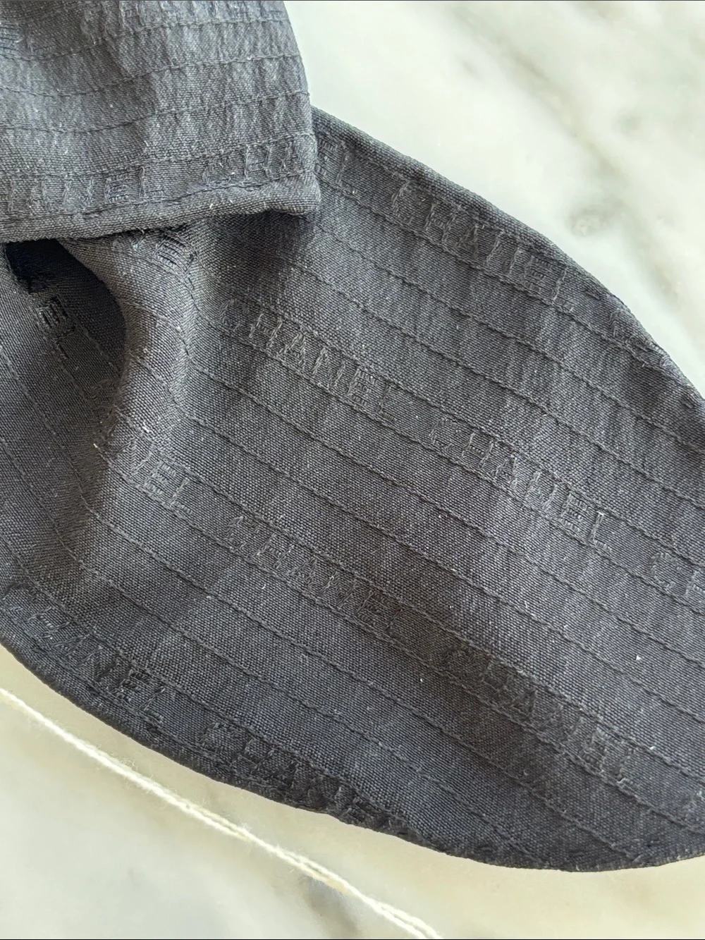 CHANEL Black Textured Bow Hair Accessory